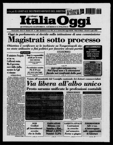 Italia oggi : quotidiano di economia finanza e politica